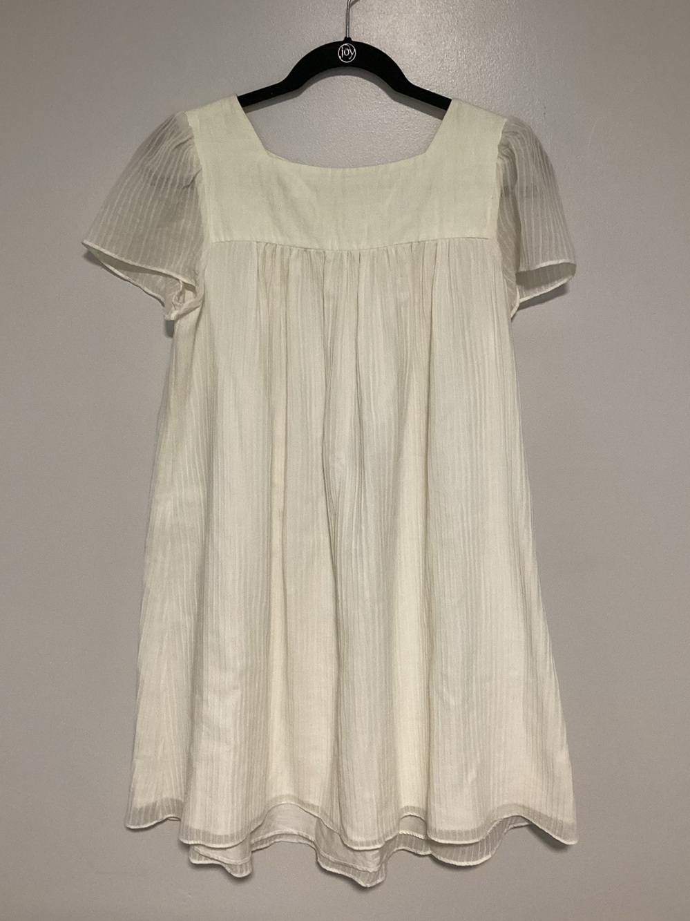 rag & bone Women Dress Size 8 Cream A-Line Short Sleeves Wool Blend Square Neck